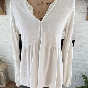 Daytrip Ivory Peplum Women's Blouse